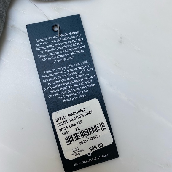 True Religion Tshirt new with tags, mens XL - Picture 3 of 5